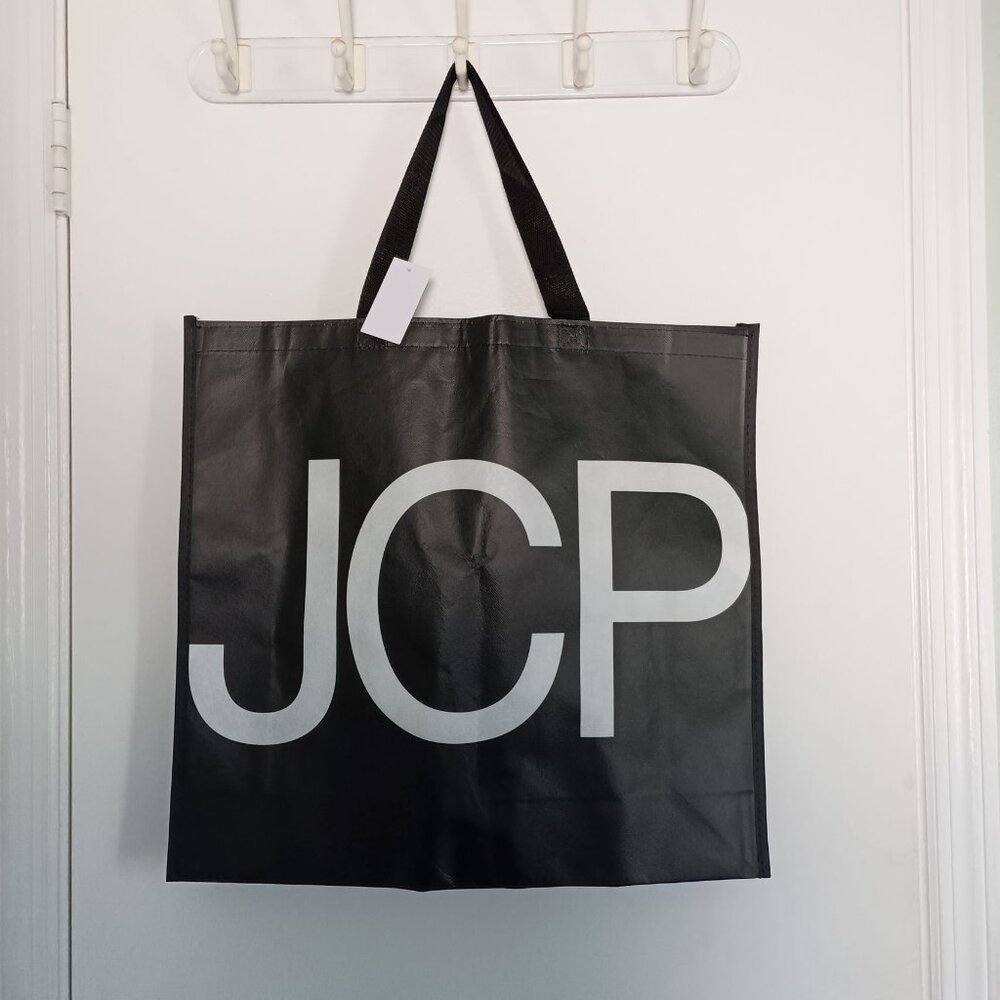 NWT JC Penney extra large reusable black tote bag